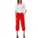 PANTALONE CROPPED IN CREPE, ROSSO