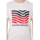 T-SHIRT CON STAMPA FRONTALE, BIANCO