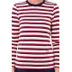 T-SHIRT A RIGHE MANICA LUNGA IN LYOCELL, ROSSO