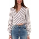 BLUSA CROPPED IN POPELINE A RIGHE, BIANCO