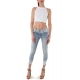 TOP CROPPED IN PIZZO CROCHET, BIANCO