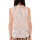 TOP IN GEORGETTE CON ROUCHES, BEIGE
