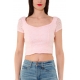 TOP CROPPED IN PIZZO STRETCH, ROSA