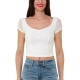 TOP CROPPED IN PIZZO STRETCH, BIANCO