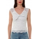 TOP IN PIZZO STAMPA POIS, BIANCO