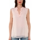 TOP IN GEORGETTE CON ROUCHES, ROSA
