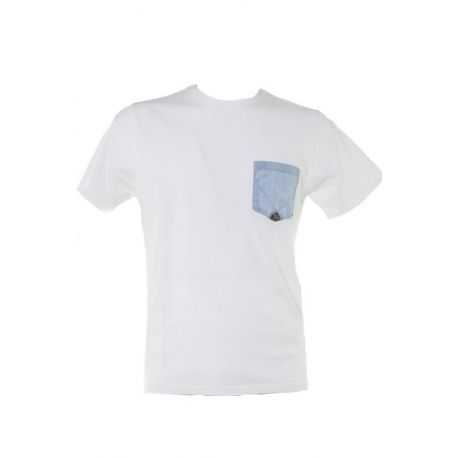 T-SHIRT CON TASCA JEANS, BIANCO