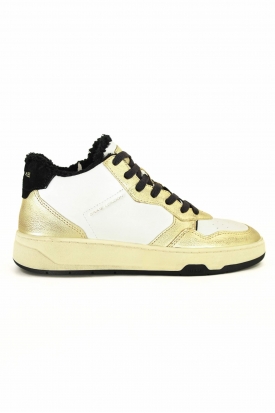 SNEAKERS DONNA ALTE IN PELLE, BIANCO