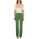 PANTALONE A PALAZZO IN CADY STRETCH, VERDE