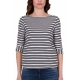 T-SHIRT IN JERSEY A RIGHE, BLU
