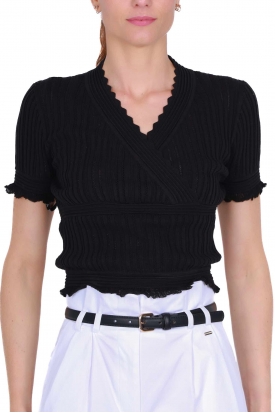 TOP CROPPED IN MAGLINA A COSTE, NERO
