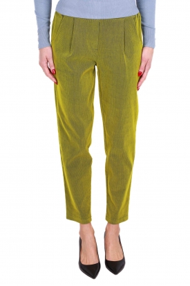 PANTALONE BAGGY IN VELLUTO A COSTE, VERDE