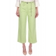 JEANS CROPPED A PALAZZO IN BULL DENIM, VERDE