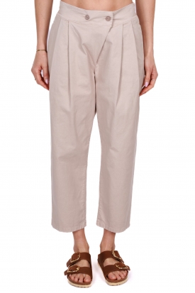 PANTALONE BAGGY IN COTONE, BEIGE