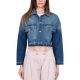 GIACCA JEANS CROPPED, BLU